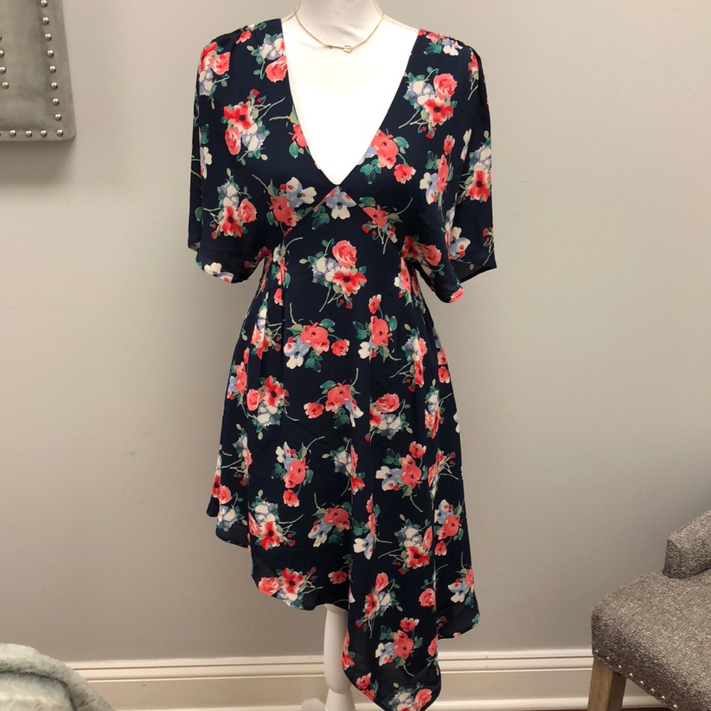 NWT Sugar Lips asymmetrical floral dress